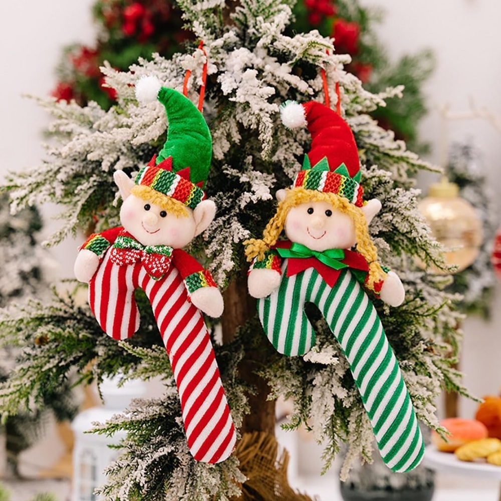 Elf Candy Cane Ornaments 2pk - NWT